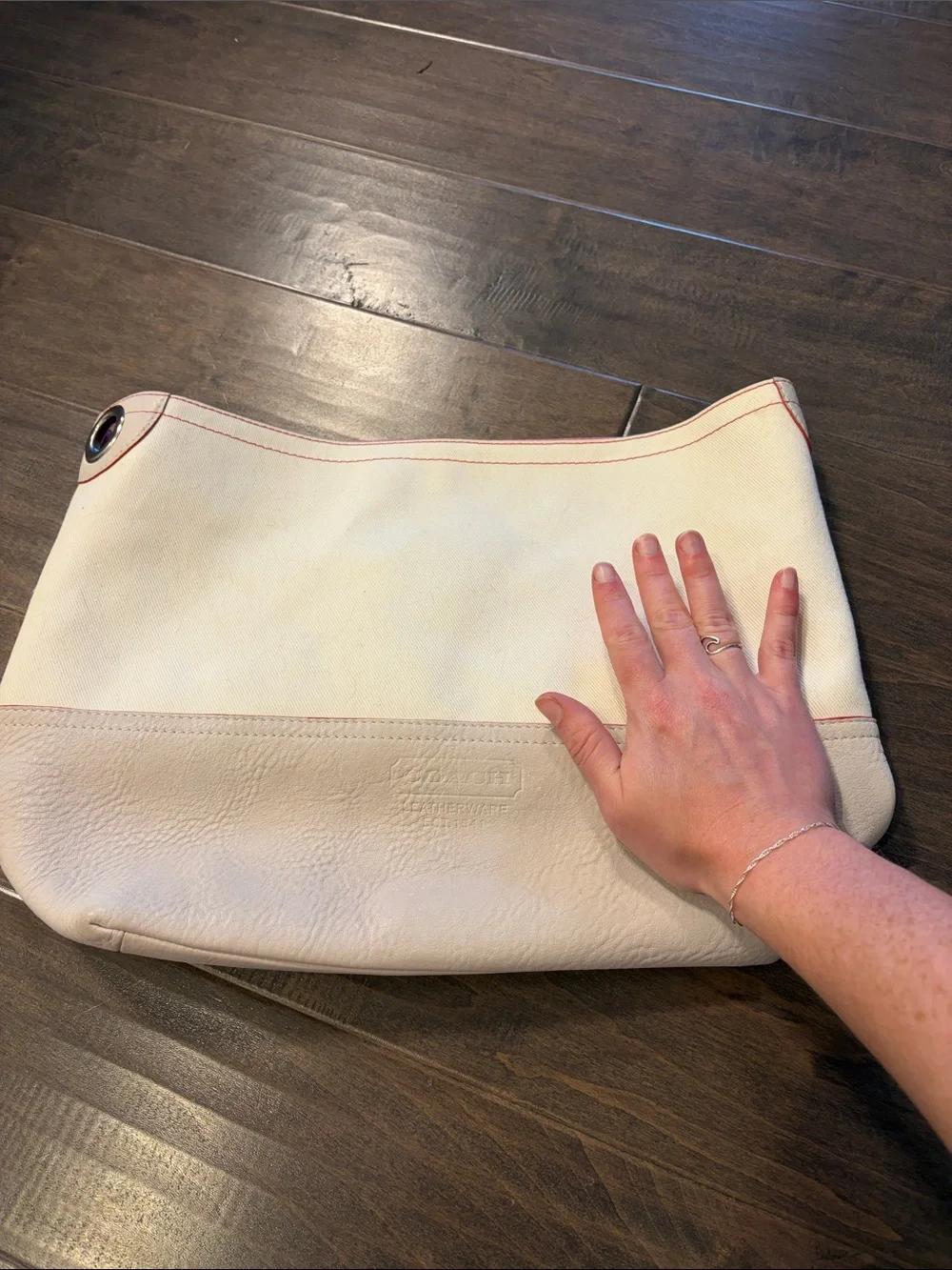 Vintage Canvas Coach Hobo Purse missing strap